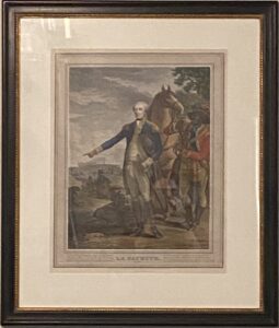 This print of Lafayette hangs on the west wall of the Game room and stands as a reminder of America’s proud and revolutionary history that would have still been fairly fresh in the minds of hotel guests. 